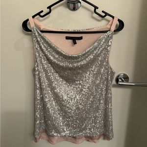 WHBM, small, sequin and pink liner sleeveless top